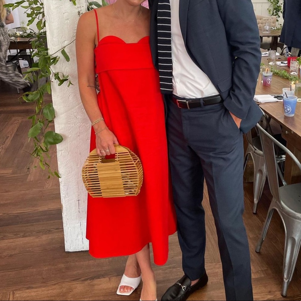 NWT Toit Volant Verona Dress 2.0 Organic Twill in Red